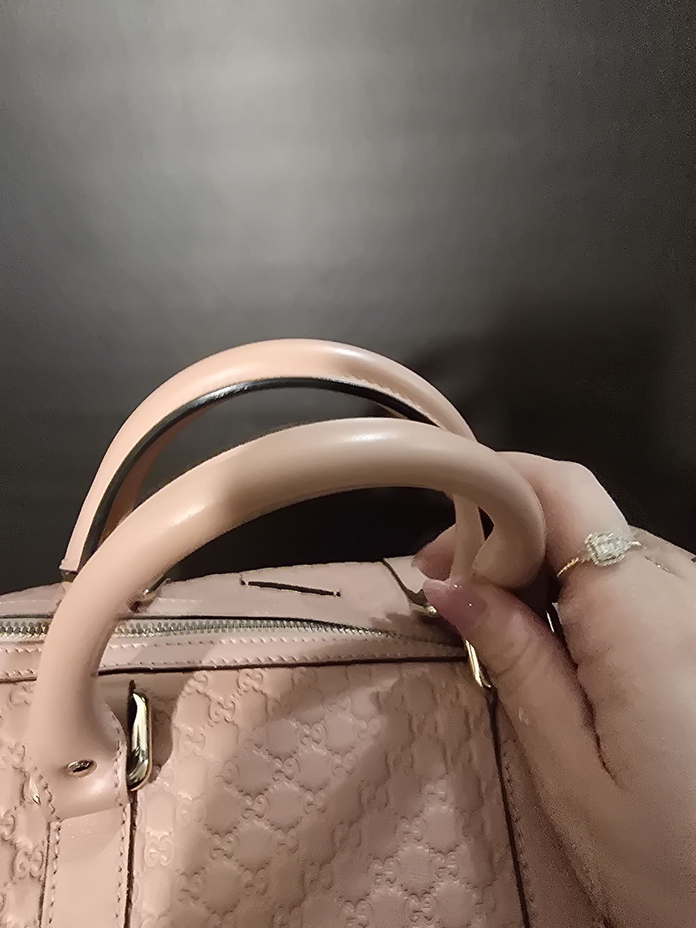 Gucci Guccissima Joy Blush Pink Embossed Leather Boston Bag - Picture 8 of 16